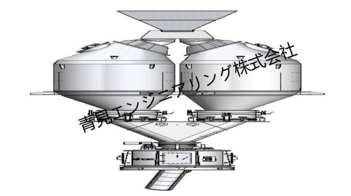 高炉のベルレス装置（並列バンカー式）
